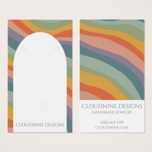 レインボーアーチイヤリングネックレスジュエリーディスプレイカード (正面&裏面)