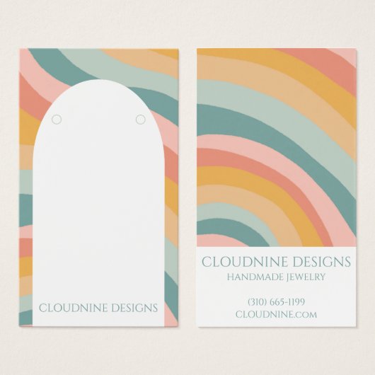 レインボーアーチイヤリングネックレスジュエリーディスプレイカード (正面&裏面)