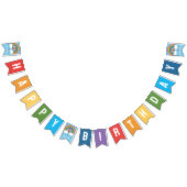 レインボーアーチオーバーザクラウドーズベビー初誕生日 バンティングフラッグ (全)