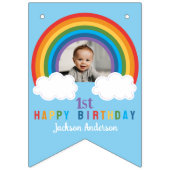 レインボーアーチオーバーザクラウドーズベビー初誕生日 バンティングフラッグ (第1の旗)