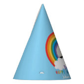 レインボーアーチオーバーザクラウドーズベビー初誕生日 パーティーハット (左)