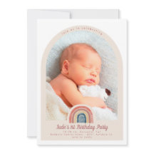 レインボーアーチフォト1st誕生日の招待