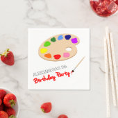 レインボーアーティストパレ絵画ットの誕生日パーティー スタンダードカクテルナプキン (インサイチュ)