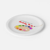 レインボーアーティストパレ絵画ットの誕生日パーティー ペーパープレート (アングル)