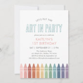 レインボーアートクラフト誕生日 招待状 (正面)