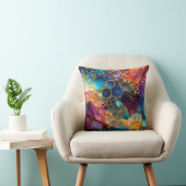 レインボーアートコンテンポラリーアルコール・インク クッション (椅子)