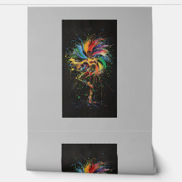 レインボーアートダンスバレリーナバックドランドウォールデコール 壁紙