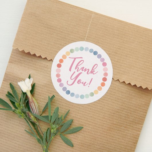 レインボーアートバースデーパーティーありがとう ラウンドシール