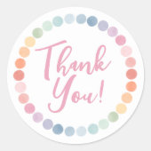 レインボーアートバースデーパーティーありがとう ラウンドシール (正面)