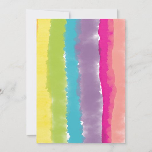 レインボーアートバースデーパーティーの招待 招待状 (裏面)