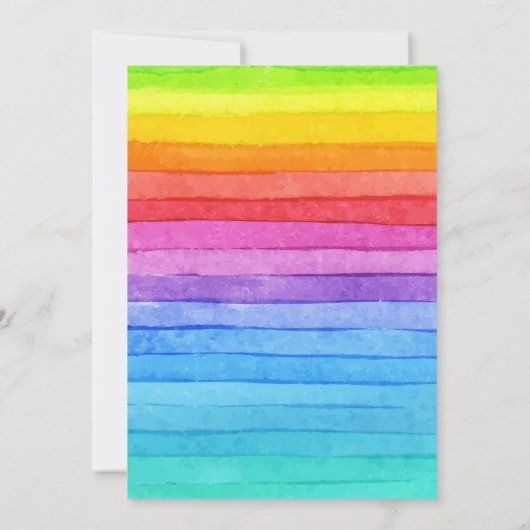 レインボーアートパーティの招待状ガール誕生日 招待状 (裏面)