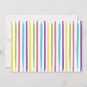 レインボーアートパーティー誕生日サンキューカード 招待状 (裏面)