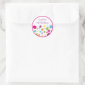 レインボーアートパーティー誕生日 ラウンドシール (バッグ)