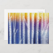 レインボーアート樺の木ツリーフォレスト ポストカード (正面/裏面)