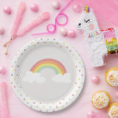 レインボーアート水玉模様使い捨てパーティー紙プレート ペーパープレート (パーティー)