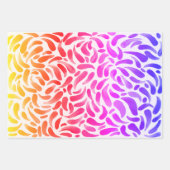 レインボーアート絵を描テーマパーティーガール誕生日 ラッピングペーパーシート (正面2)