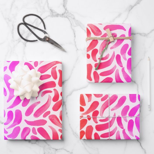 レインボーアート絵を描テーマパーティーガール誕生日 ラッピングペーパーシート (正面)