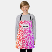 レインボーアート絵画テーマのパーティーガール誕生日 エプロン (着用した状態)