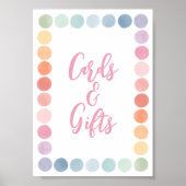 レインボーアート誕生日パーティーカード&ギフト ポスター (正面)