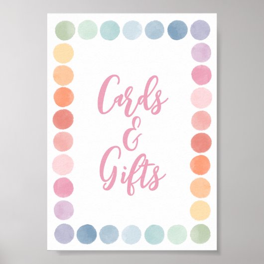 レインボーアート誕生日パーティーカード&ギフト ポスター (正面)