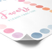 レインボーアート誕生日パーティー好意サイン ポスター (角)