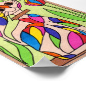 レインボーアールデコキャットミニアモダンート ポスター (角)