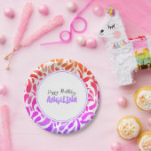 レインボーア絵を描ートパーティーガール誕生日 ペーパープレート (パーティー)