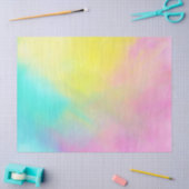 レインボーイエローブルーピンクの水彩背景 薄葉紙 (クラフト)