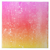 レインボーイエロー – ピンクのグラデーション タイル (正面)