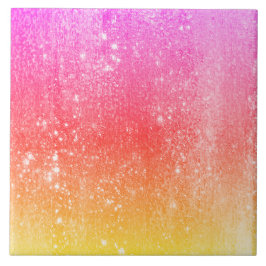 レインボーイエロー – ピンクのグラデーション タイル