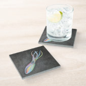 レインボーイカのガラスコースター ガラスコースター (アングル)