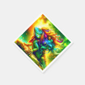 レインボーイグアナ スタンダードカクテルナプキン (角)