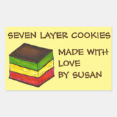 レインボーイタリアンセブンレイヤトリカラークッキーベーカリー 長方形シール (正面)