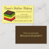 レインボーイタリアンセブンレイヤークッキーベーカリーペストリー 名刺 (正面/裏面)