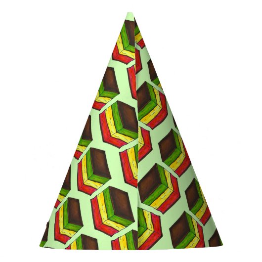 レインボーイタリアンセブンレイヤークリスマスクリスマスクッキー パーティーハット (裏面)