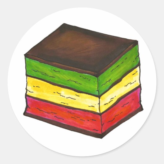 レインボーイタリアンセブンレイヤークリスマスクリスマスクッキー ラウンドシール (正面)