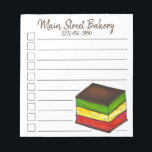 レインボーイタリアンセブン7レイヤクッキーベーカリーペストリー ノートパッド<br><div class="desc">リストスタイルを行うリストチェックリストのノートパッドデザインは、レインボー（7層）クッキーのオリジナルマイタリアンーカーイラストレーションを特徴とする。情報でパーソナライズする。この店から図解入りの、写真付きの追加のノートパッドも多く販売されている。このデザインは他の製品でも利用可能である。あなたは何を探しているか分からない？カスタマイ救済ズが必要な場合連絡お前のために何かデザインを持って。</div>