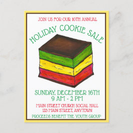 レインボーイタリアンセブン7レイヤホリデークッキースワップ インビテーションポストカード