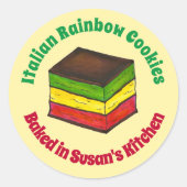 レインボーイタリアントリカラー7レイヤークッキーバイ焼いたズ ラウンドシール (正面)