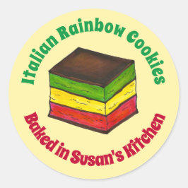 レインボーイタリアントリカラー7レイヤークッキーバイ焼いたズ ラウンドシール