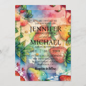 レインボーイチゴ結婚式招待状 招待状 (正面/裏面)