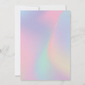 レインボーイリジリースパステルジオメトリック誕生日 招待状 (裏面)