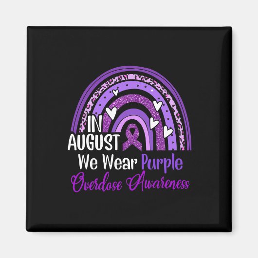 レインボーインウェ威厳があるイ衣服パープルオーバードースアワレネス マグネット (正面)