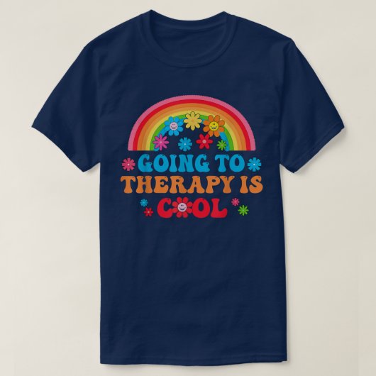 レインボーイングセラピーカッコいいメンタルヘルス認識度 Tシャツ (デザイン正面)