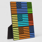 レインボーインスパイアアメリカ国旗のデザイン フォトプラーク (側面)