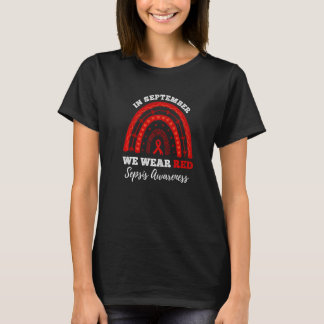 レインボーイン9月We衣服レッドセプシス認識度 Tシャツ