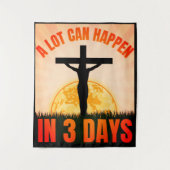 レインボーイースターバニー – イースター タペストリー (正面)