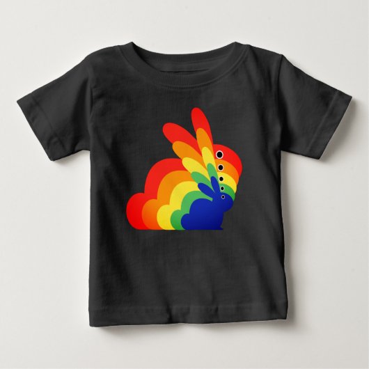 レインボーイースターバニー - イースター ベビーTシャツ (正面)