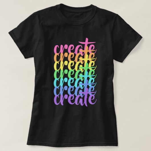 レインボーウィメンズTシャツ「Create」 Tシャツ (デザイン正面)