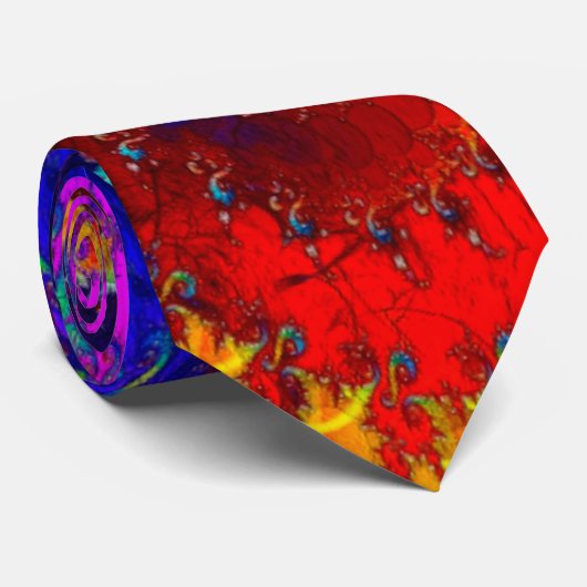 レインボーウィルお洒落フラクタルアートタイ ネクタイ (ロール)